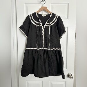 Entro Black Ric Rac mini dress EUC Medium